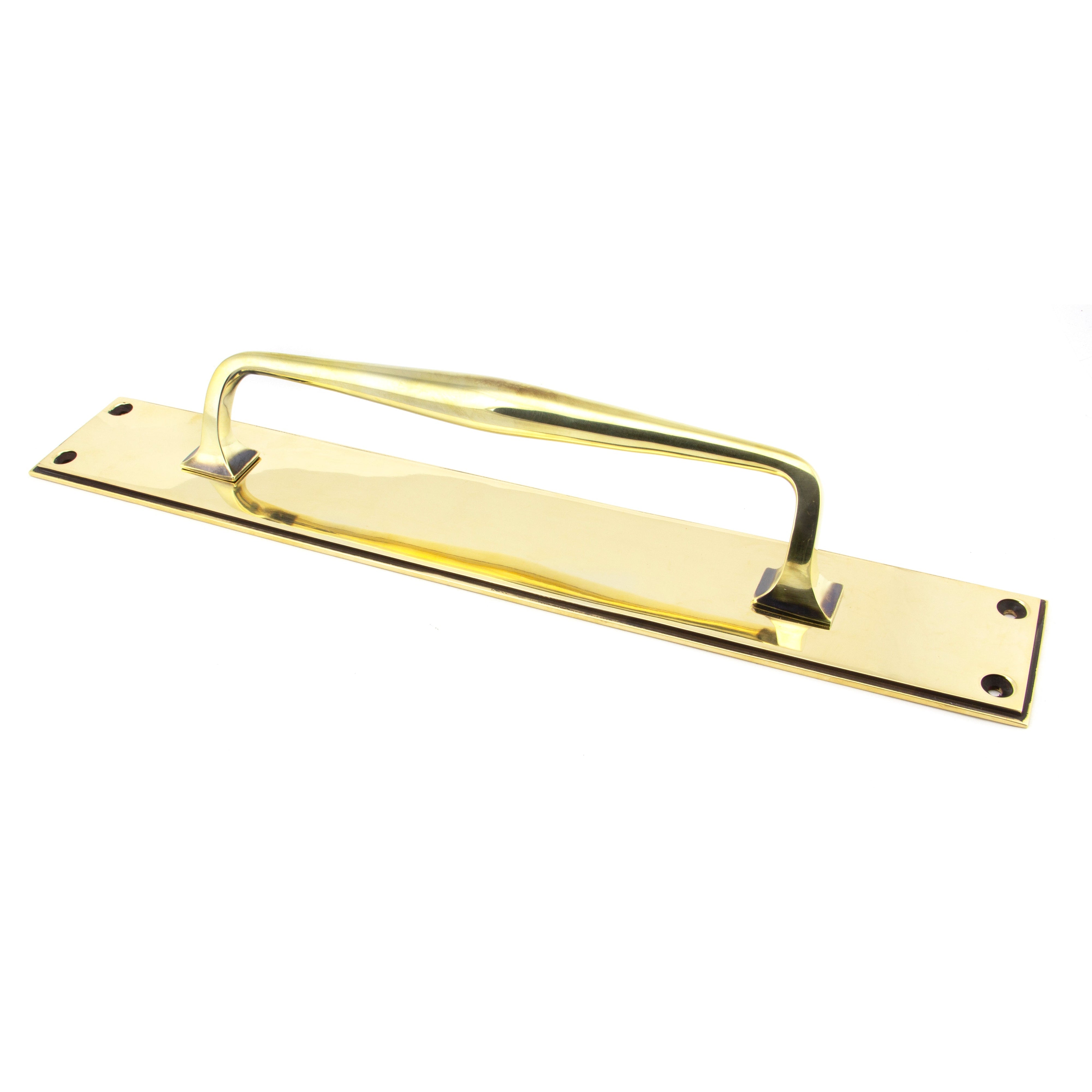 Aged Brass 425mm Art Deco Pull Handle on Backplate | From The Anvil-On Backplate-Yester Home