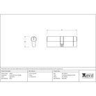 Aged Brass 45/45 5pin Euro Cylinder | From The Anvil-Euro Cylinders-Yester Home
