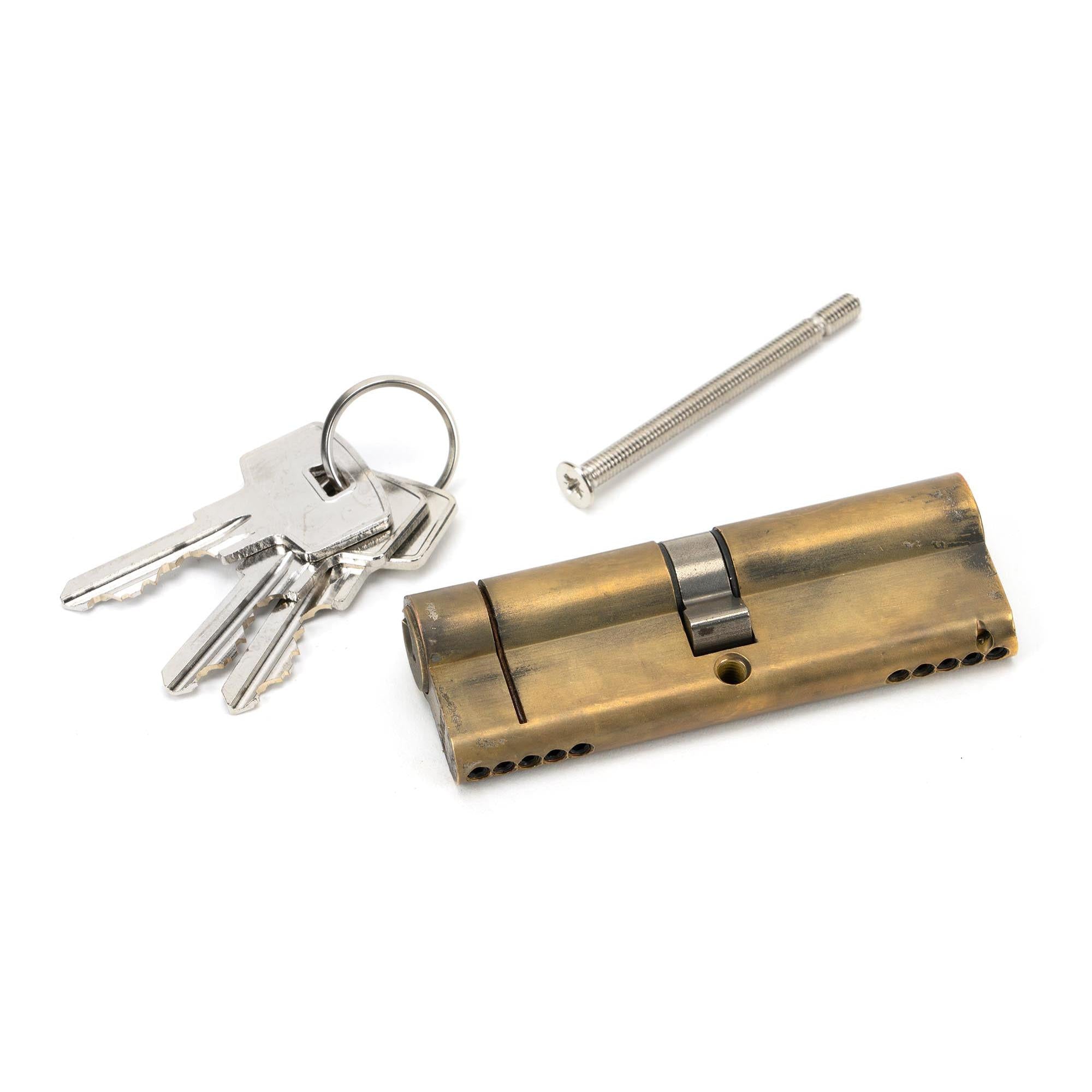Aged Brass 45/45 5pin Euro Cylinder KA | From The Anvil - Euro Cylinders - From The Anvil - Yester Home
