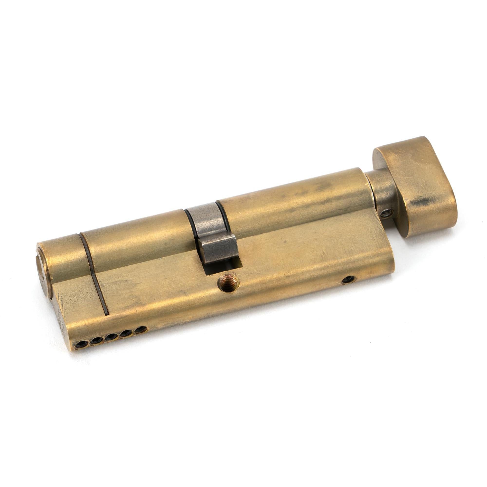 Aged Brass 45/45 5pin Euro Cylinder/Thumbturn | From The Anvil - Euro Cylinders - From The Anvil - Yester Home