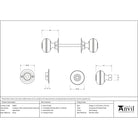Aged Brass 50mm Prestbury Mortice/Rim Knob Set | From The Anvil-Mortice Knobs-Yester Home