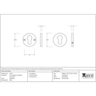 Aged Brass 52mm Regency Concealed Escutcheon | From The Anvil-Euro Escutcheons-Yester Home