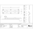 Aged Brass 6" Universal Bolt | From The Anvil - Bolts - From The Anvil - Yester Home