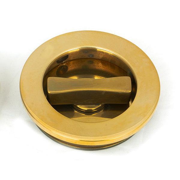 Aged Brass 60mm Plain Round Pull - Privacy Set | From The Anvil-Cabinet Pulls-Yester Home