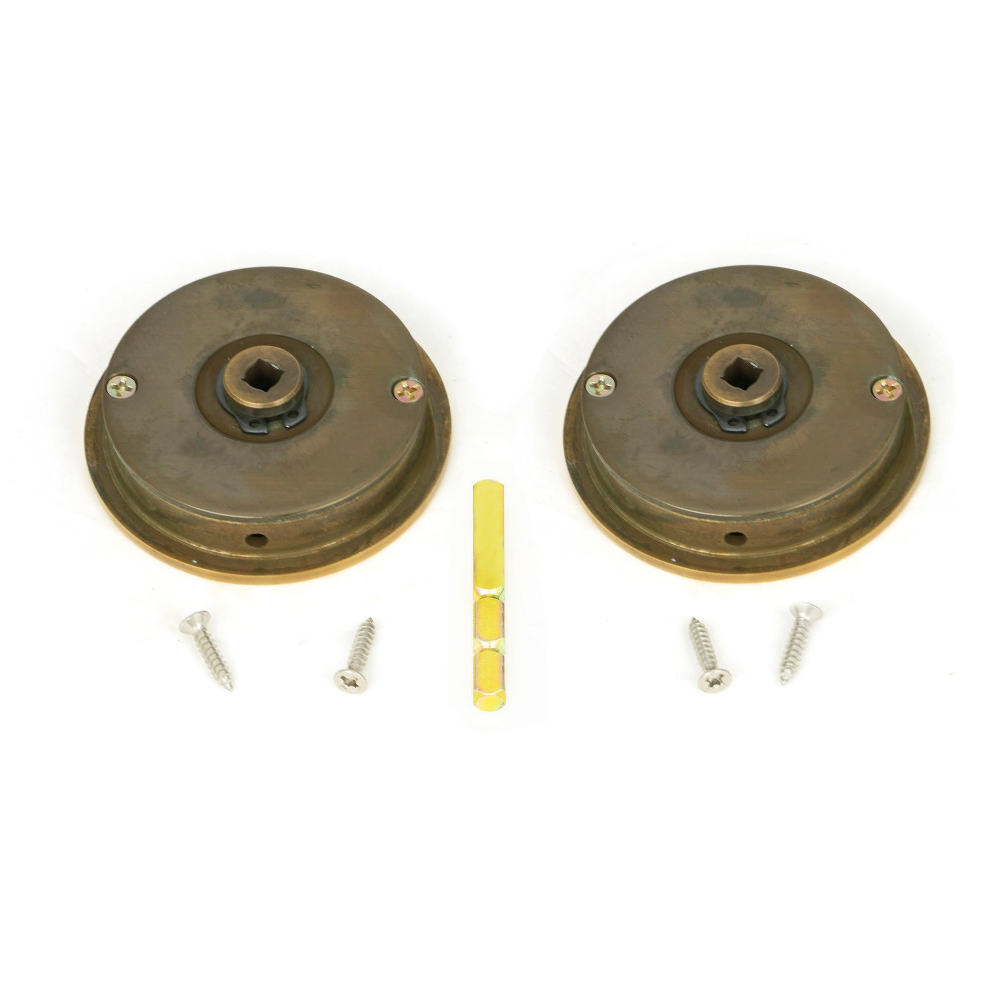 Aged Brass 60mm Plain Round Pull - Privacy Set | From The Anvil - Cabinet Pulls - From The Anvil - Yester Home