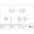 Aged Brass 63mm Prestbury Mortice/Rim Knob Set | From The Anvil-Mortice Knobs-Yester Home