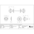 Aged Brass 63mm Prestbury Mortice/Rim Knob Set | From The Anvil - Mortice Knobs - From The Anvil - Yester Home