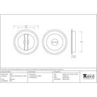 Aged Brass 75mm Art Deco Round Pull - Privacy Set | From The Anvil - Cabinet Pulls - From The Anvil - Yester Home