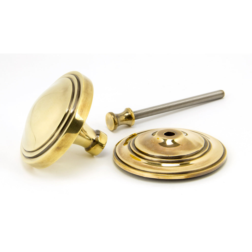 Aged Brass Art Deco Centre Door Knob | From The Anvil-Centre Door Knobs-Yester Home