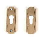 Aged Brass Art Deco Euro Escutcheon (Set) | From The Anvil-Euro Escutcheons-Yester Home