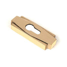 Aged Brass Art Deco Euro Escutcheon (Set) | From The Anvil-Euro Escutcheons-Yester Home
