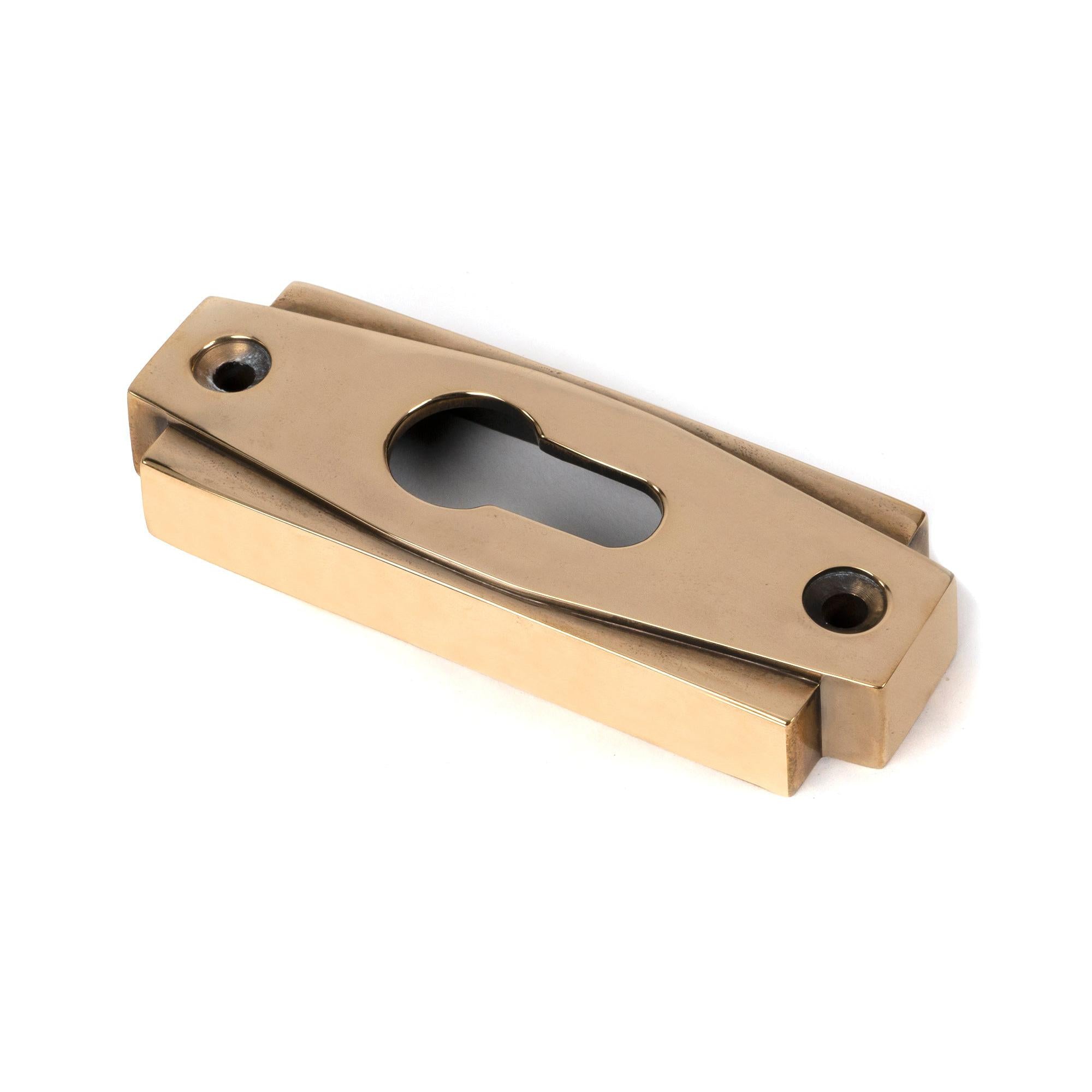 Aged Brass Art Deco Euro Escutcheon | From The Anvil - Euro Escutcheons - From The Anvil - Yester Home