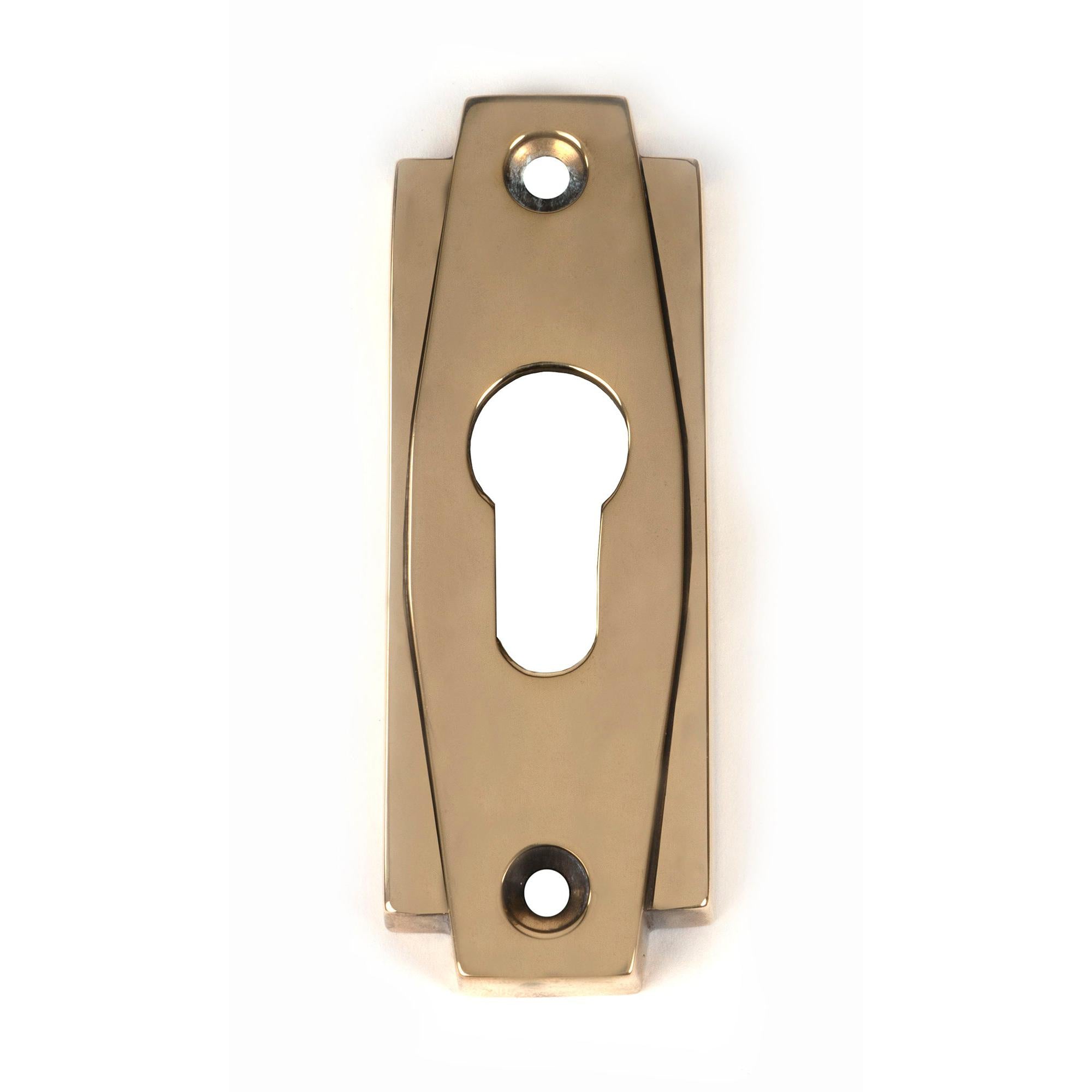 Aged Brass Art Deco Euro Escutcheon | From The Anvil - Euro Escutcheons - From The Anvil - Yester Home