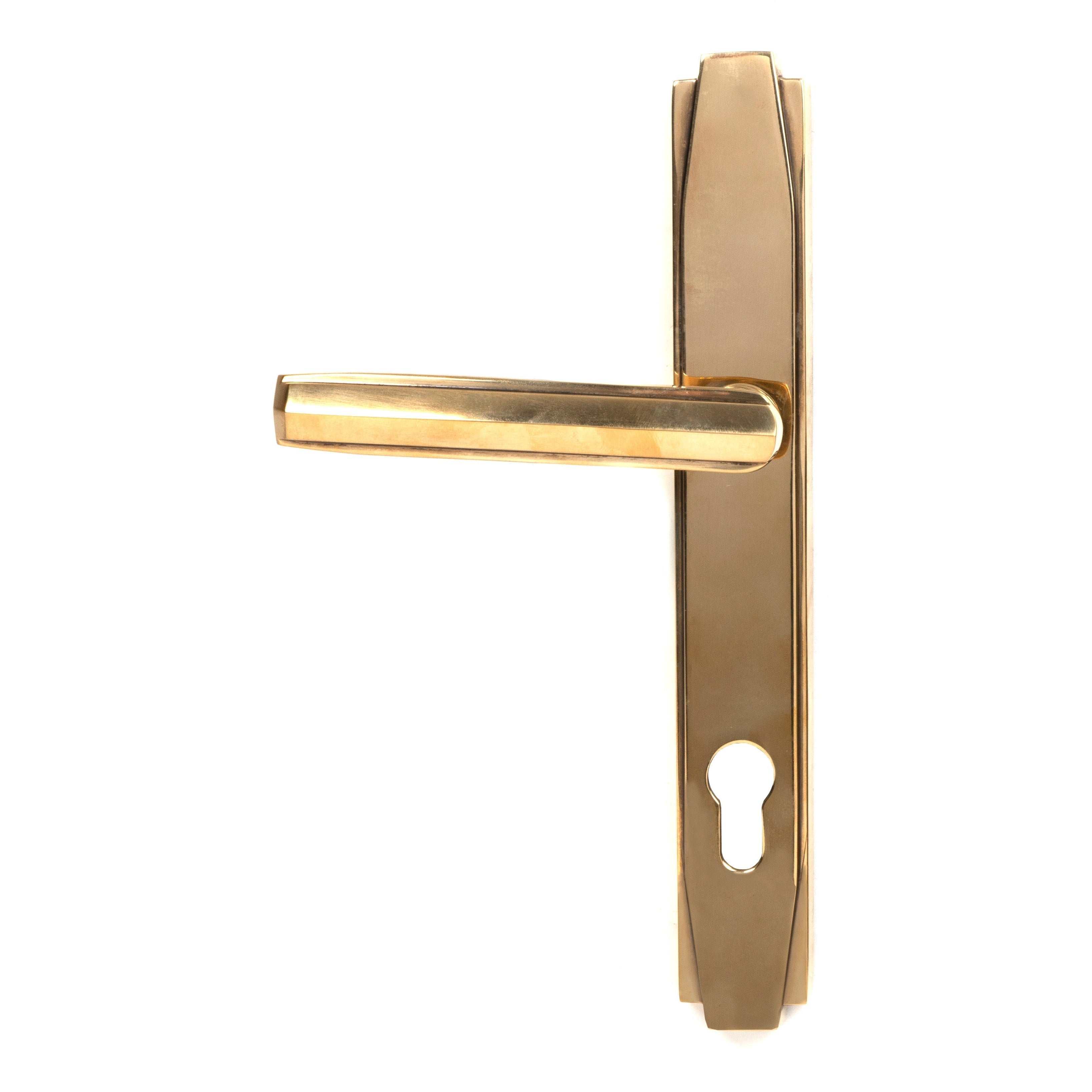 Aged Brass Art Deco Slimline Lever Espag. Lock Set | From The Anvil-Espagnolette-Yester Home