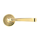 Aged Brass Avon Round Lever on Rose Set (Art Deco) | From The Anvil - Concealed - From The Anvil - Yester Home