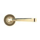 Aged Brass Avon Round Lever on Rose Set (Beehive) - Unsprung | From The Anvil - Concealed - From The Anvil - Yester Home