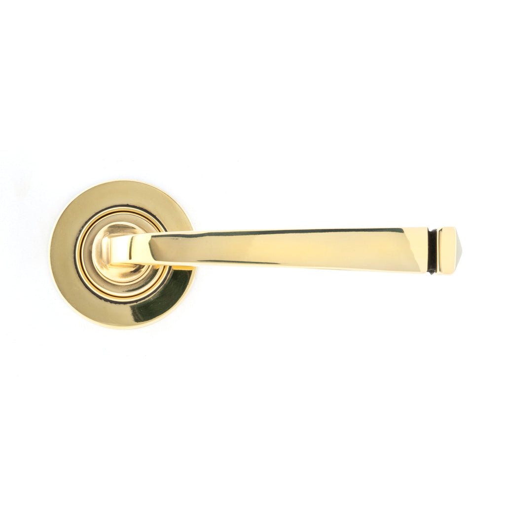 Aged Brass Avon Round Lever on Rose Set (Plain) | From The Anvil-Concealed-Yester Home