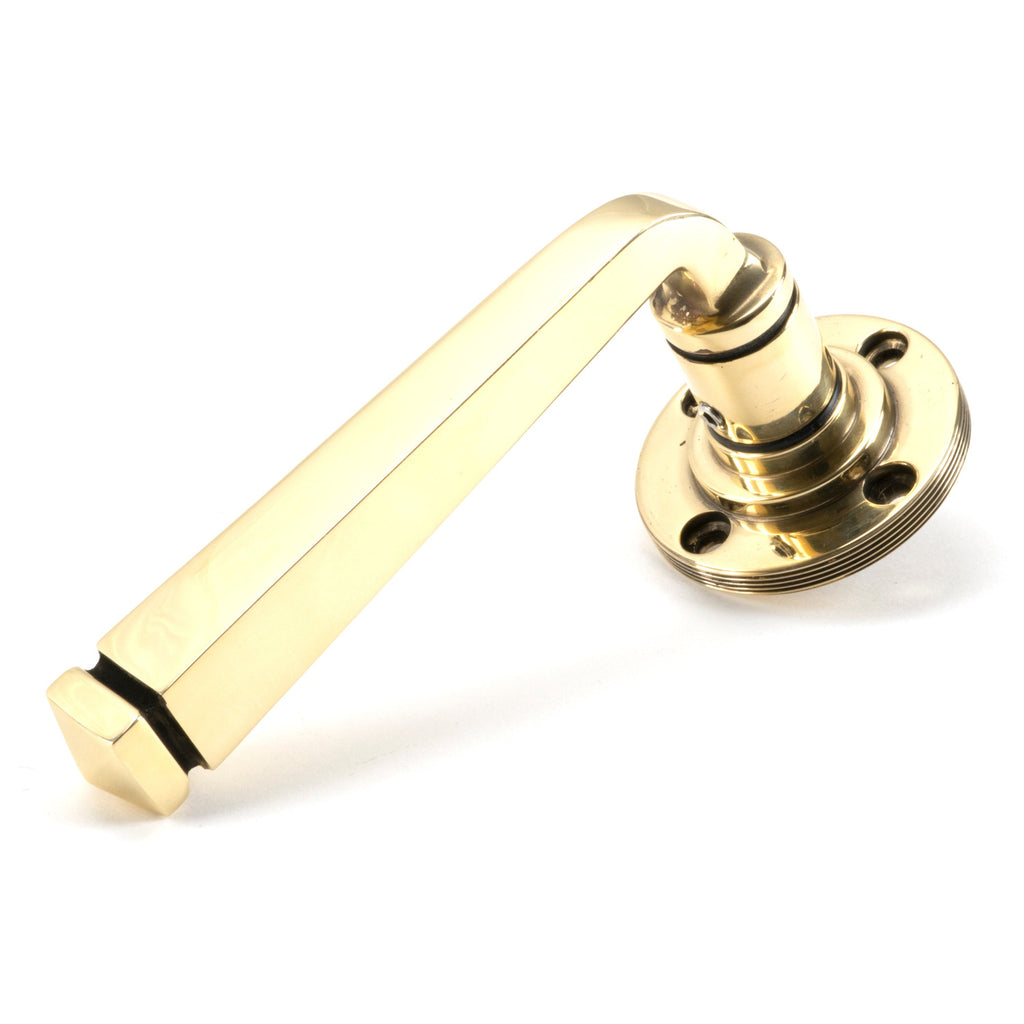 Aged Brass Avon Round Lever on Rose Set (Plain) | From The Anvil-Concealed-Yester Home