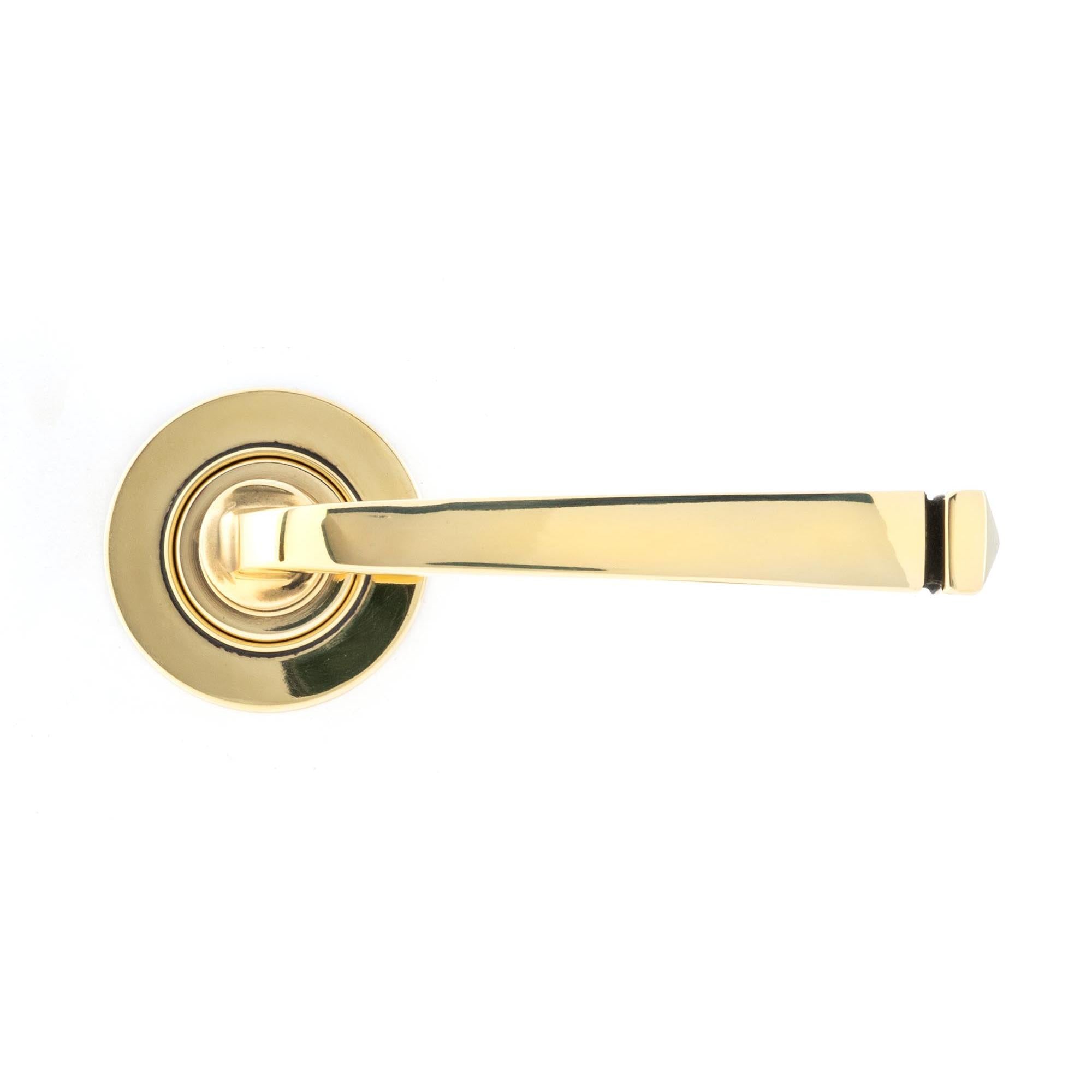 Aged Brass Avon Round Lever on Rose Set (Plain) | From The Anvil - Concealed - From The Anvil - Yester Home