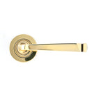 Aged Brass Avon Round Lever on Rose Set (Plain) - Unsprung | From The Anvil - Concealed - From The Anvil - Yester Home
