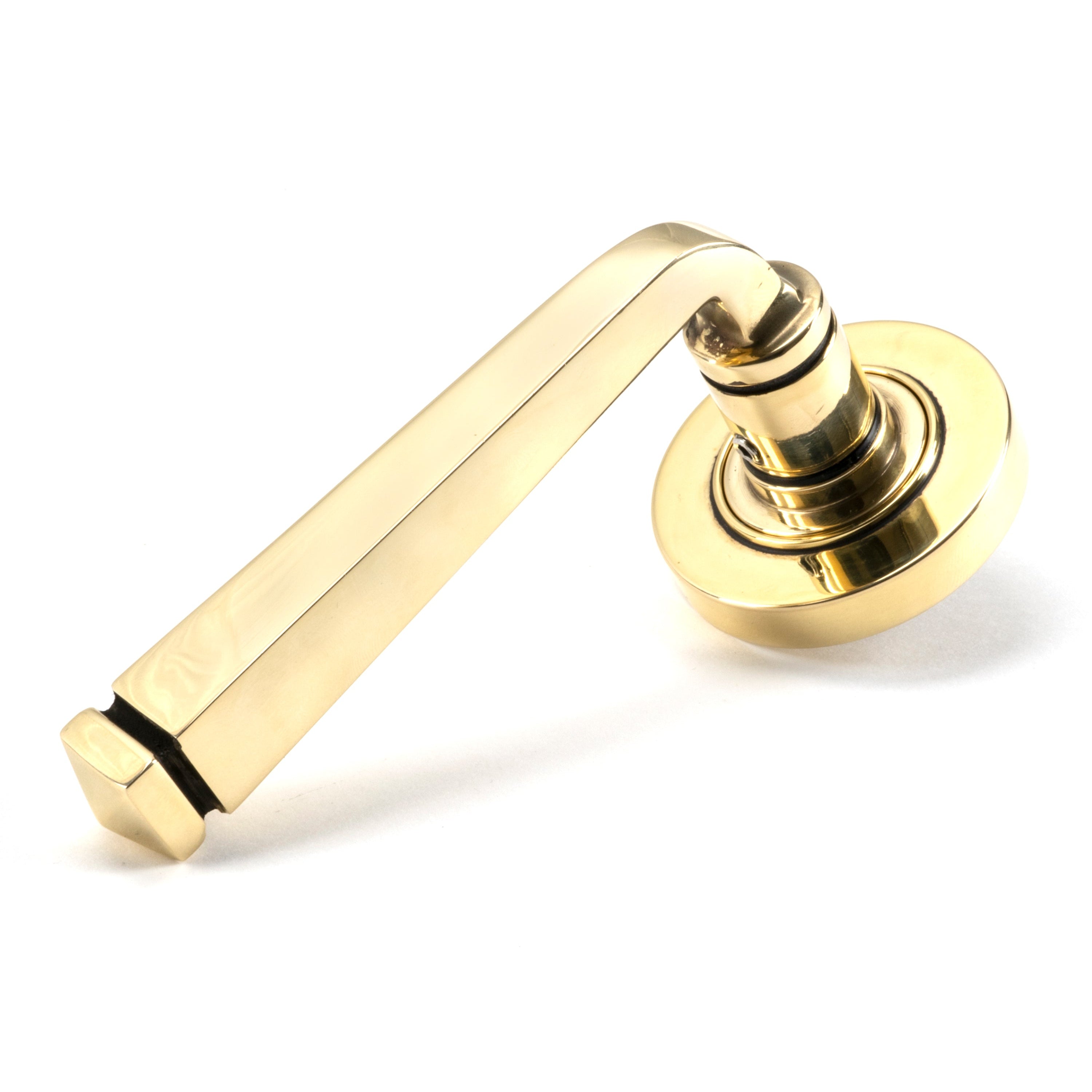 Aged Brass Avon Round Lever on Rose Set (Plain) - Unsprung | From The Anvil-Concealed-Yester Home