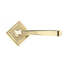 Aged Brass Avon Round Lever on Rose Set (Square) | From The Anvil - Concealed - From The Anvil - Yester Home