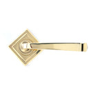Aged Brass Avon Round Lever on Rose Set (Square) - Unsprung | From The Anvil-Concealed-Yester Home