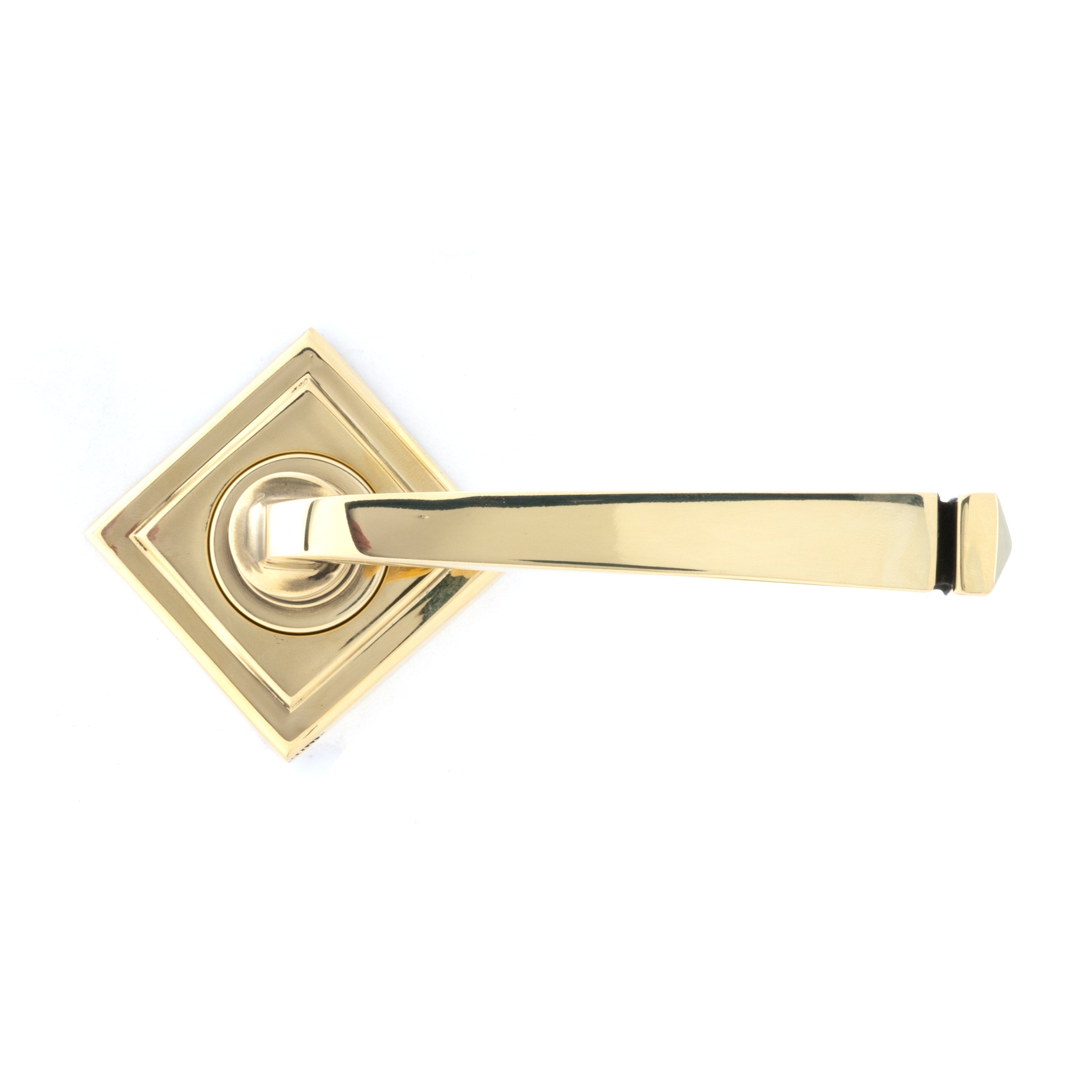 Aged Brass Avon Round Lever on Rose Set (Square) - Unsprung | From The Anvil-Concealed-Yester Home
