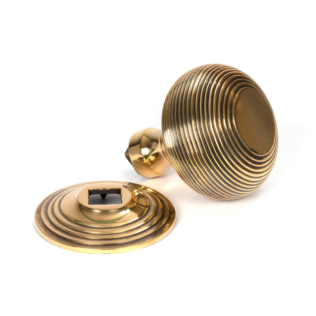 Aged Brass Beehive Centre Door Knob | From The Anvil