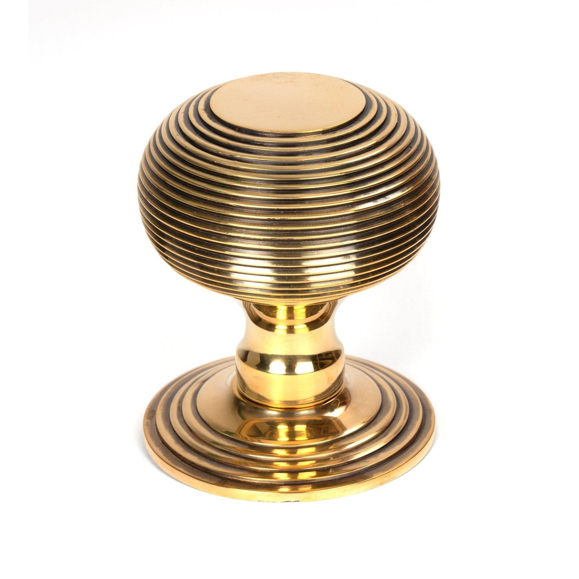 Aged Brass Beehive Centre Door Knob | From The Anvil-Centre Door Knobs-Yester Home