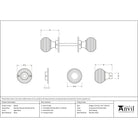 Aged Brass Beehive Mortice/Rim Knob Set | From The Anvil-Mortice Knobs-Yester Home