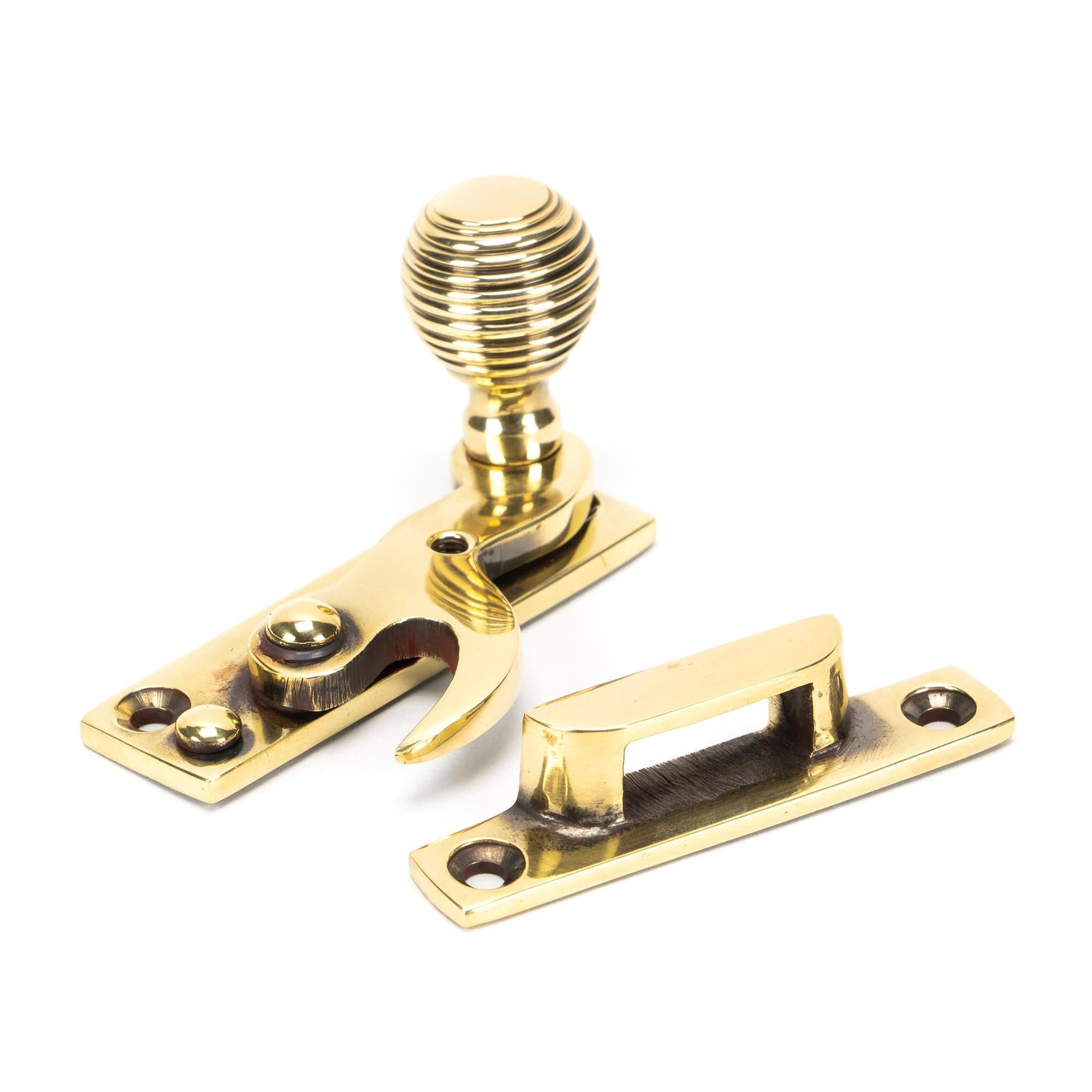 Aged Brass Beehive Sash Hook Fastener | From The Anvil - Sash Hook Fasteners - From The Anvil - Yester Home