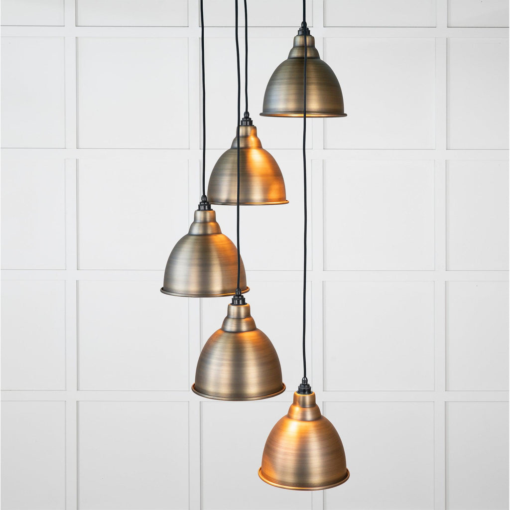 Aged Brass Brindley Cluster Pendant | From The Anvil-Cluster Pendants-Yester Home