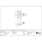 Aged Brass Brompton Brighton Fastener - Narrow (Square) | From The Anvil - Brighton Fasteners - From The Anvil - Yester Home