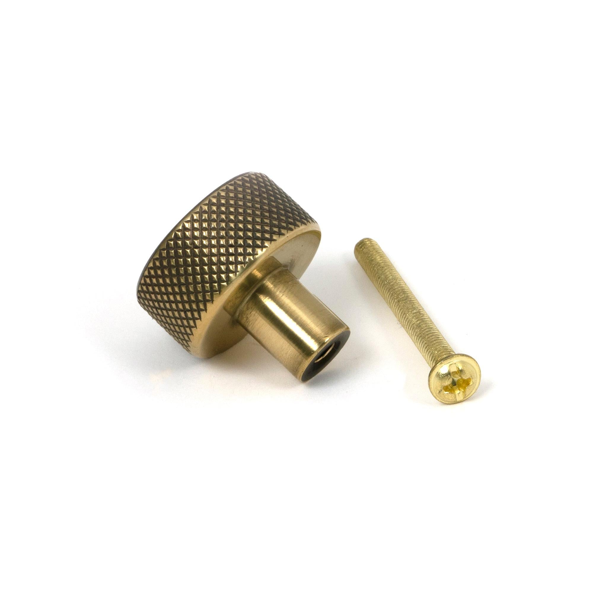 Aged Brass Brompton Cabinet Knob - 25mm (No rose) | From The Anvil - Cabinet Knobs - From The Anvil - Yester Home