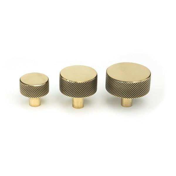 Aged Brass Brompton Cabinet Knob - 25mm (No rose) | From The Anvil-Cabinet Knobs-Yester Home