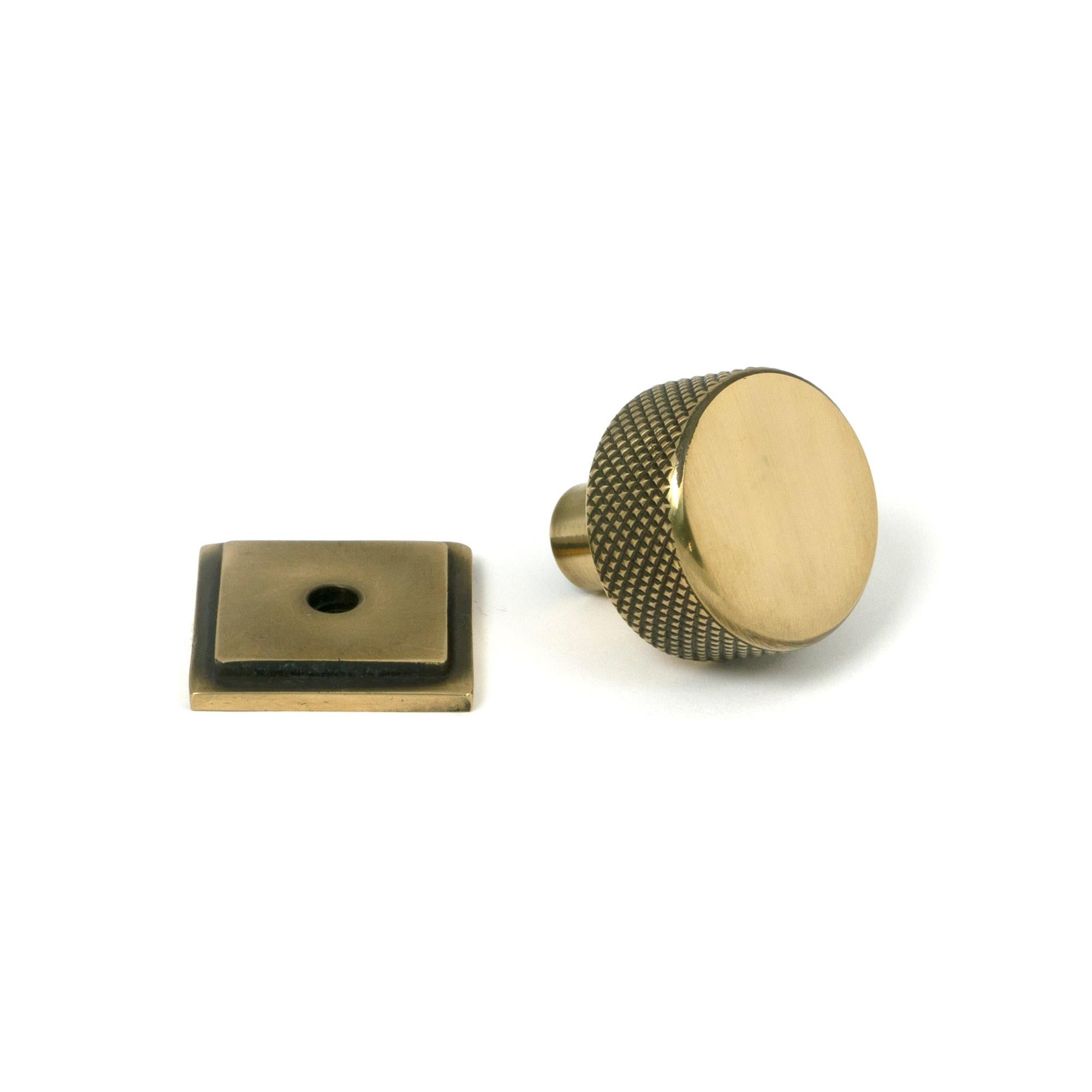 Aged Brass Brompton Cabinet Knob - 25mm (Square) | From The Anvil - Cabinet Knobs - From The Anvil - Yester Home