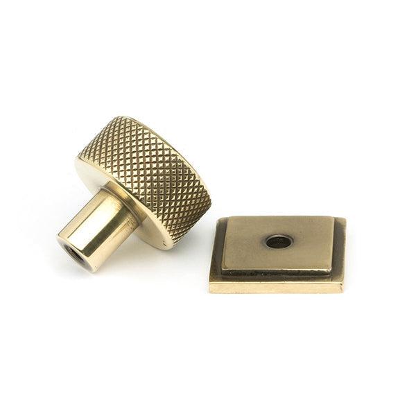 Aged Brass Brompton Cabinet Knob - 25mm (Square) | From The Anvil-Cabinet Knobs-Yester Home