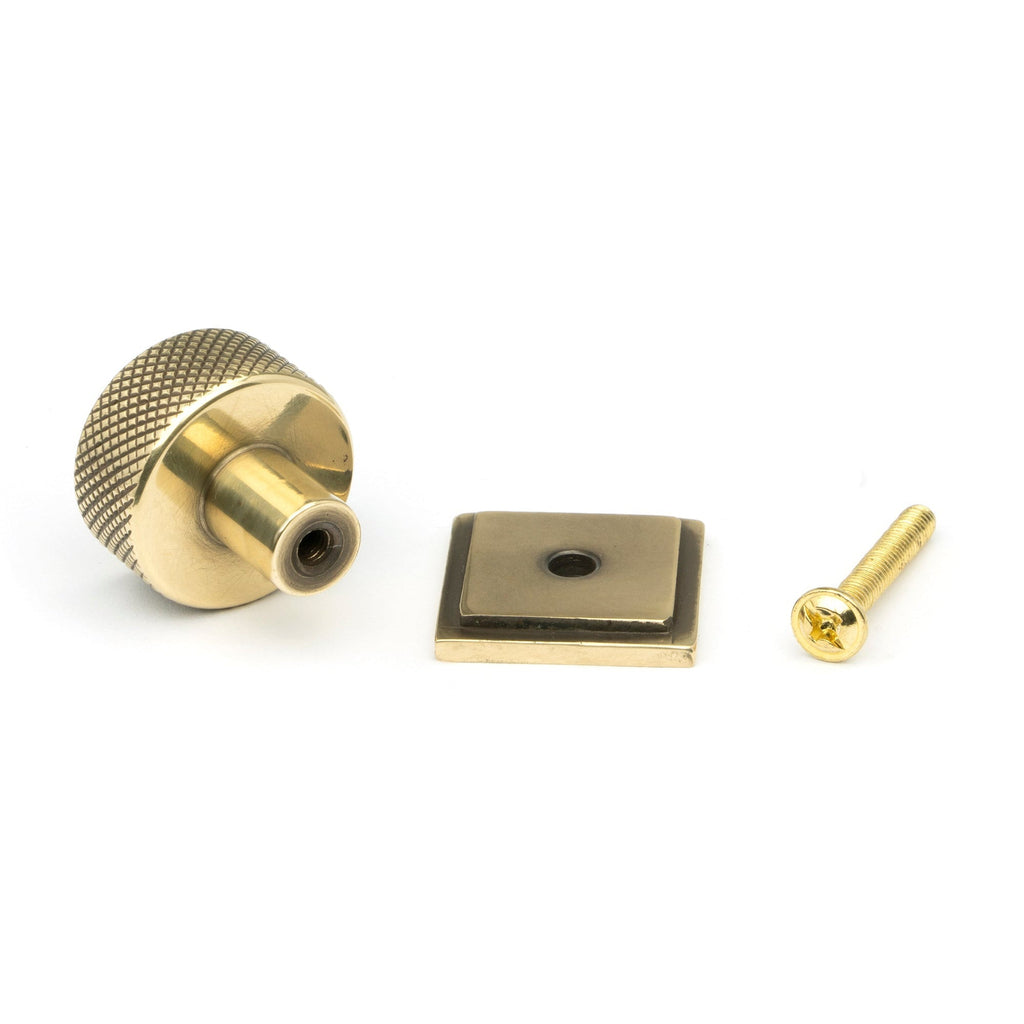 Aged Brass Brompton Cabinet Knob - 25mm (Square) | From The Anvil