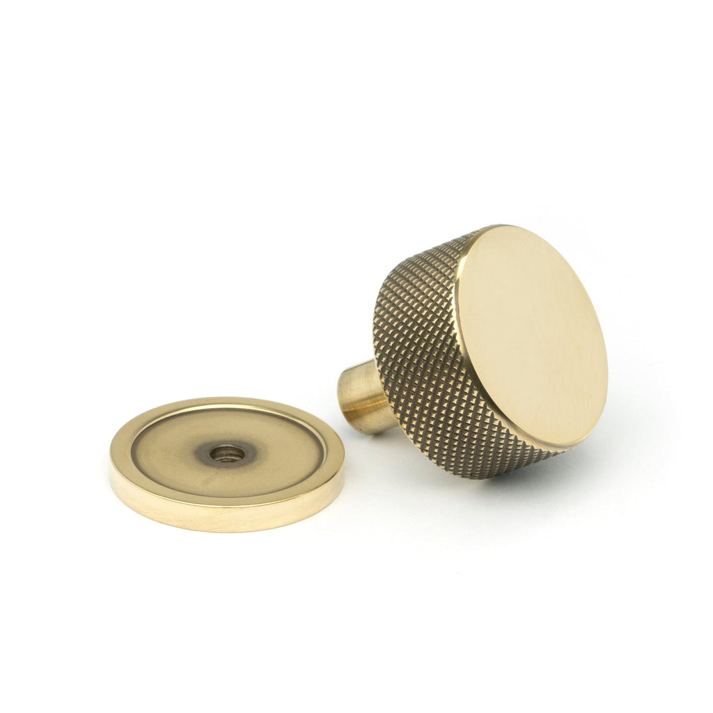 Aged Brass Brompton Cabinet Knob - 32mm (Plain) | From The Anvil-Cabinet Knobs-Yester Home