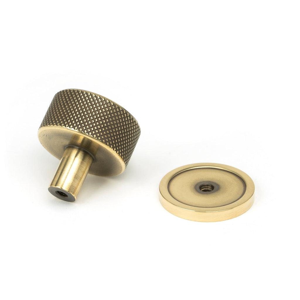 Aged Brass Brompton Cabinet Knob - 32mm (Plain) | From The Anvil-Cabinet Knobs-Yester Home