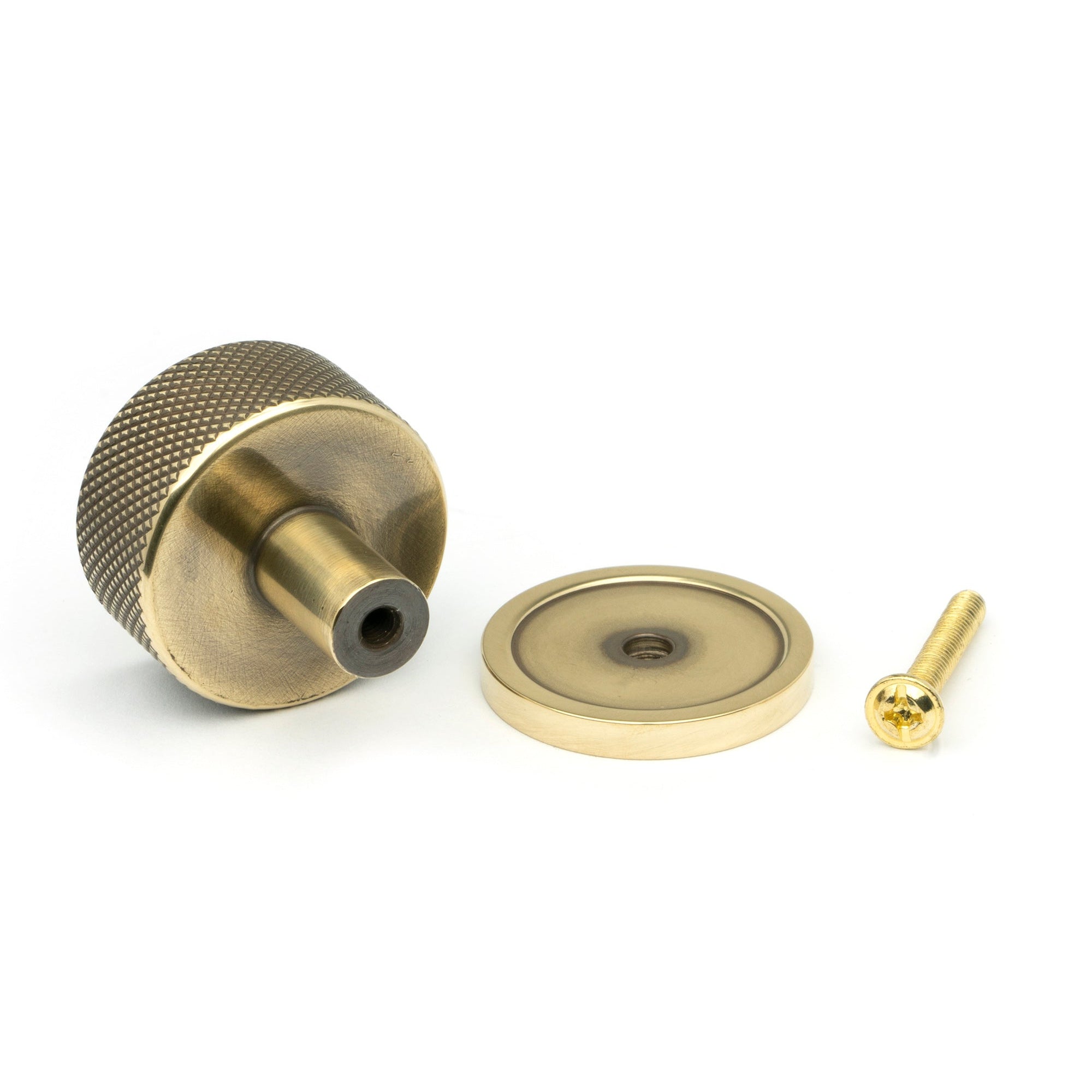 Aged Brass Brompton Cabinet Knob - 32mm (Plain) | From The Anvil-Cabinet Knobs-Yester Home