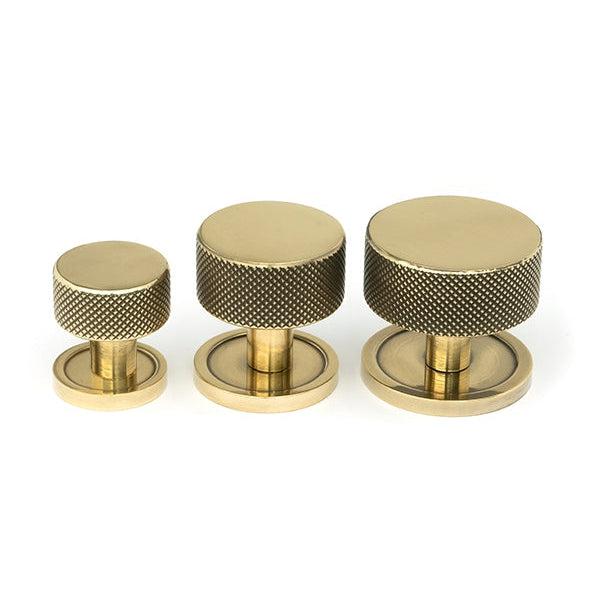Aged Brass Brompton Cabinet Knob - 32mm (Plain) | From The Anvil-Cabinet Knobs-Yester Home