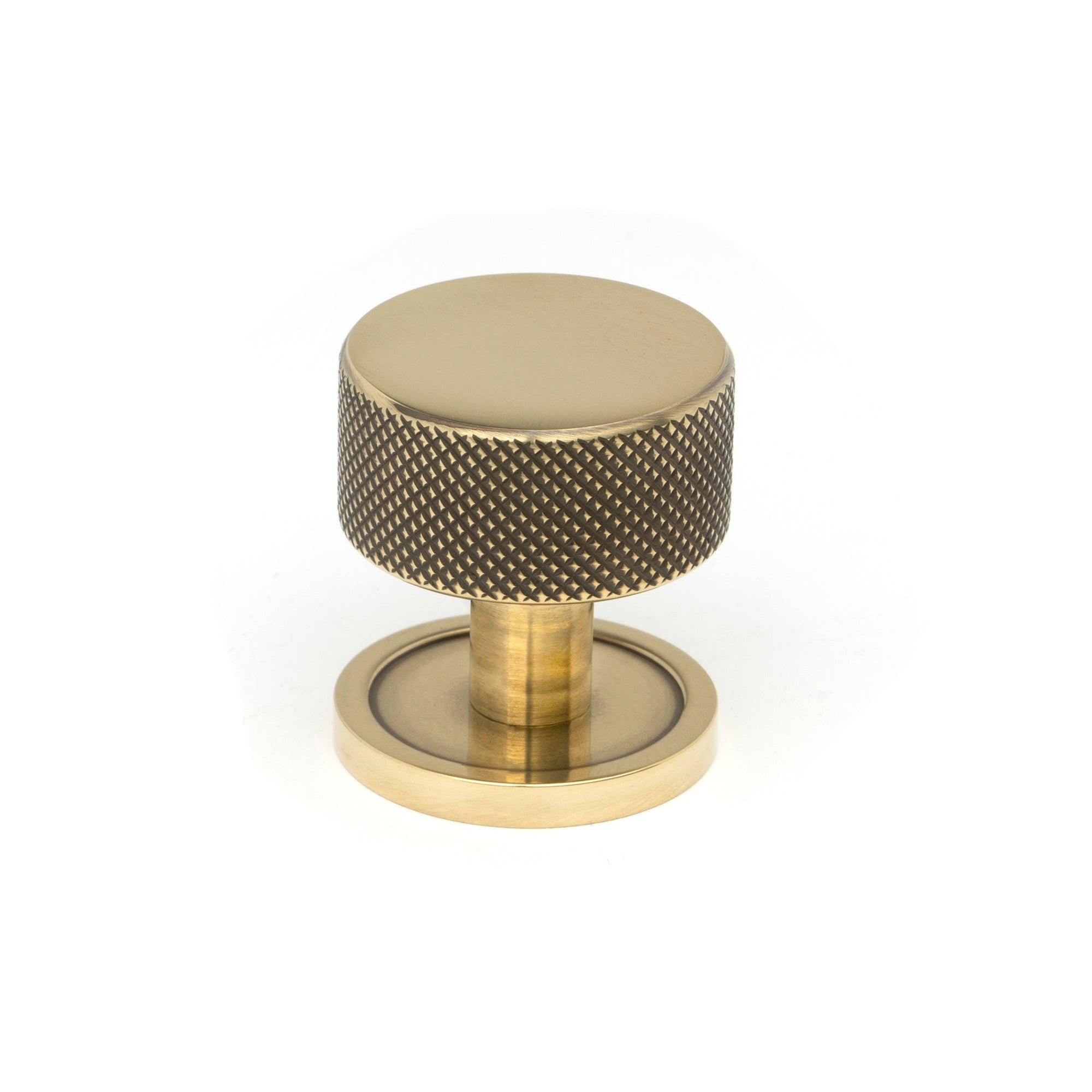 Aged Brass Brompton Cabinet Knob - 32mm (Plain) | From The Anvil-Cabinet Knobs-Yester Home