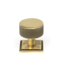Aged Brass Brompton Cabinet Knob - 32mm (Square) | From The Anvil-Cabinet Knobs-Yester Home
