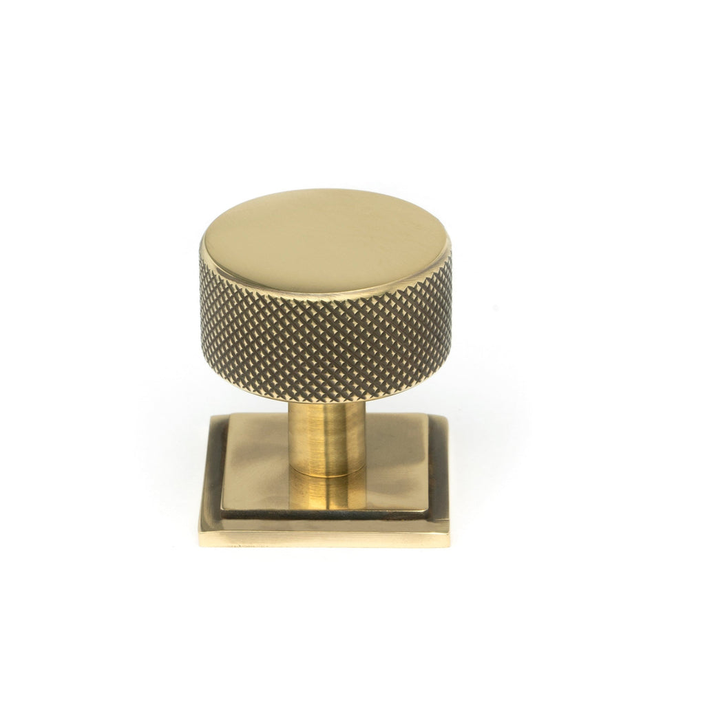 Aged Brass Brompton Cabinet Knob - 32mm (Square) | From The Anvil-Cabinet Knobs-Yester Home