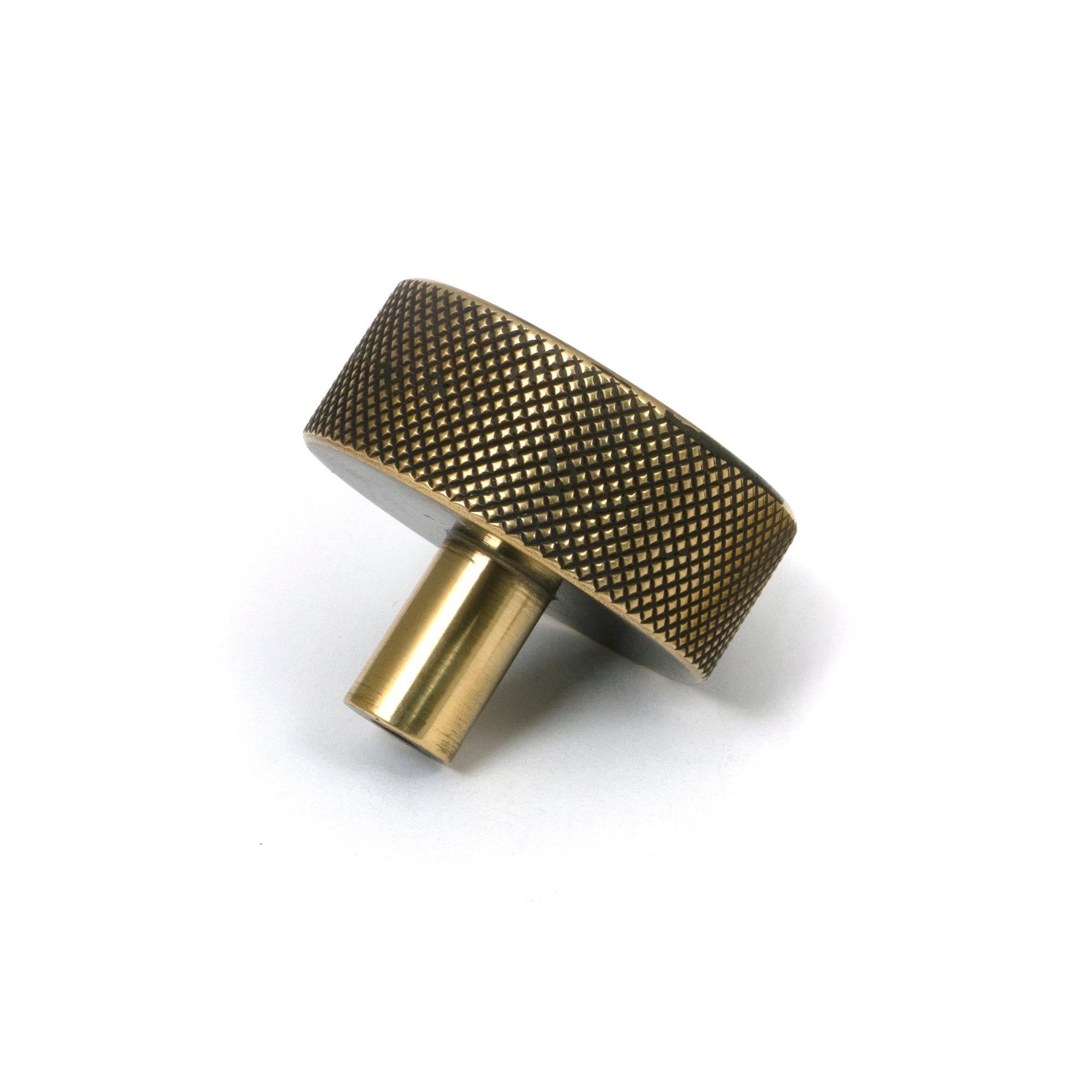 Aged Brass Brompton Cabinet Knob - 38mm (No rose) | From The Anvil - Cabinet Knobs - From The Anvil - Yester Home