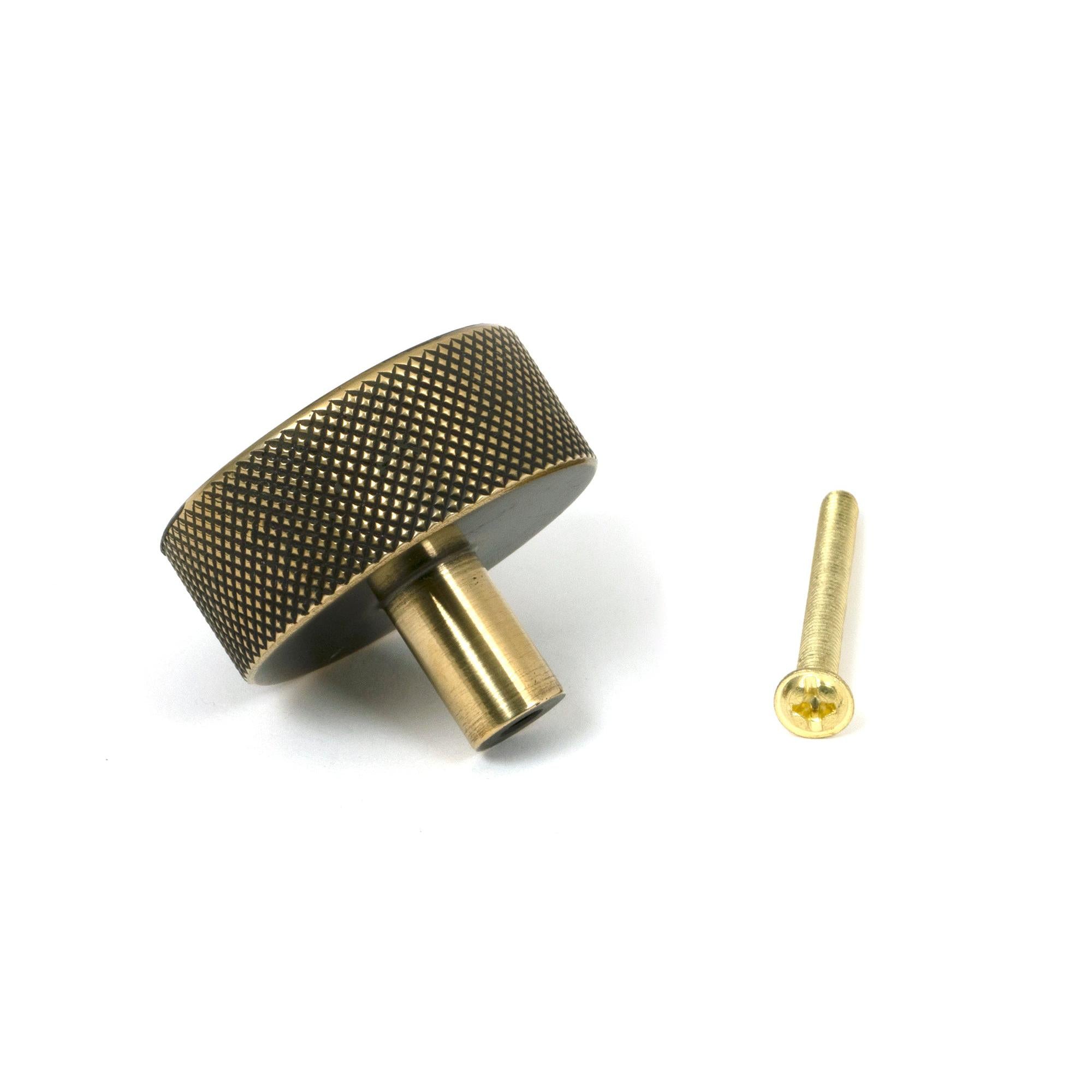 Aged Brass Brompton Cabinet Knob - 38mm (No rose) | From The Anvil - Cabinet Knobs - From The Anvil - Yester Home
