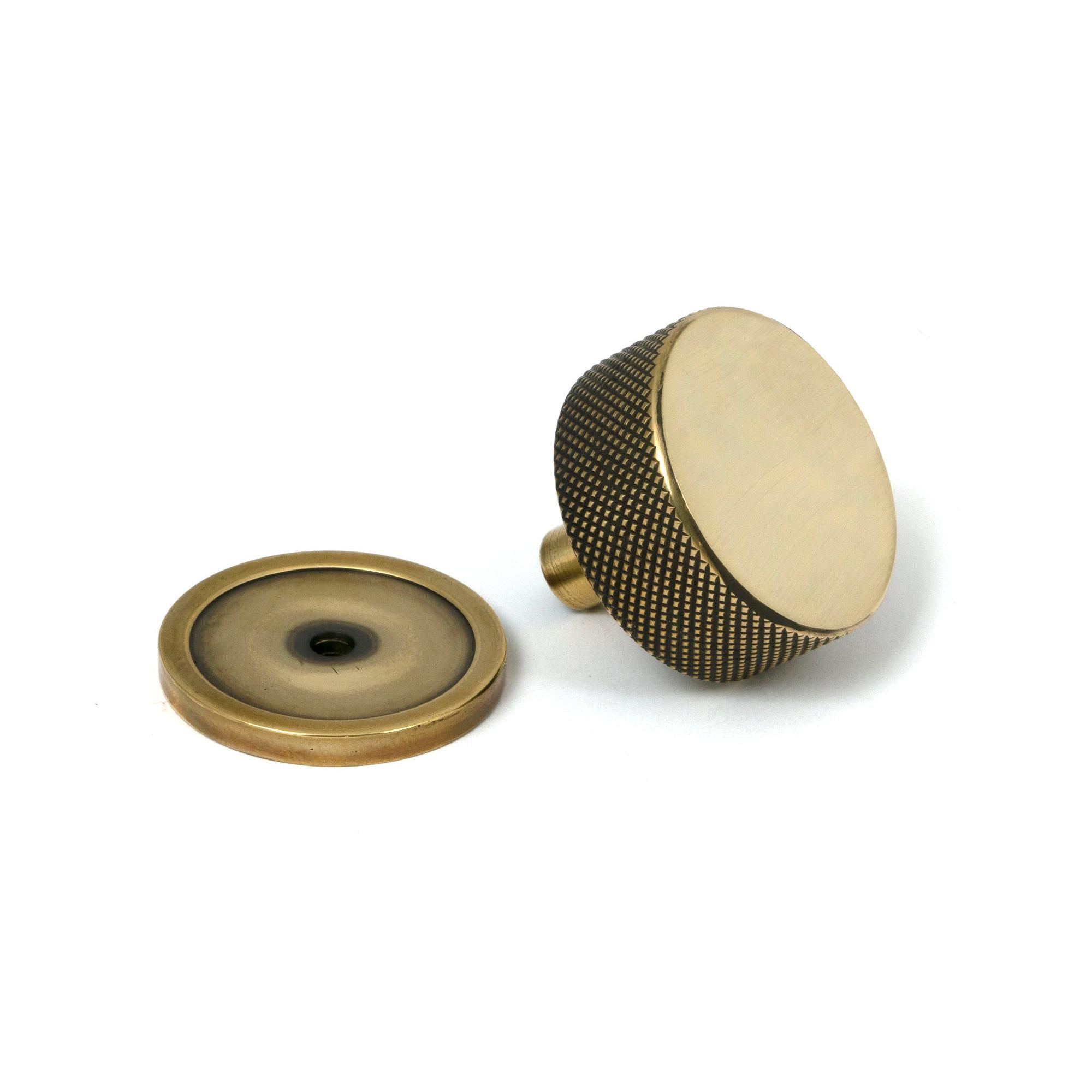 Aged Brass Brompton Cabinet Knob - 38mm (Plain) | From The Anvil - Cabinet Knobs - From The Anvil - Yester Home