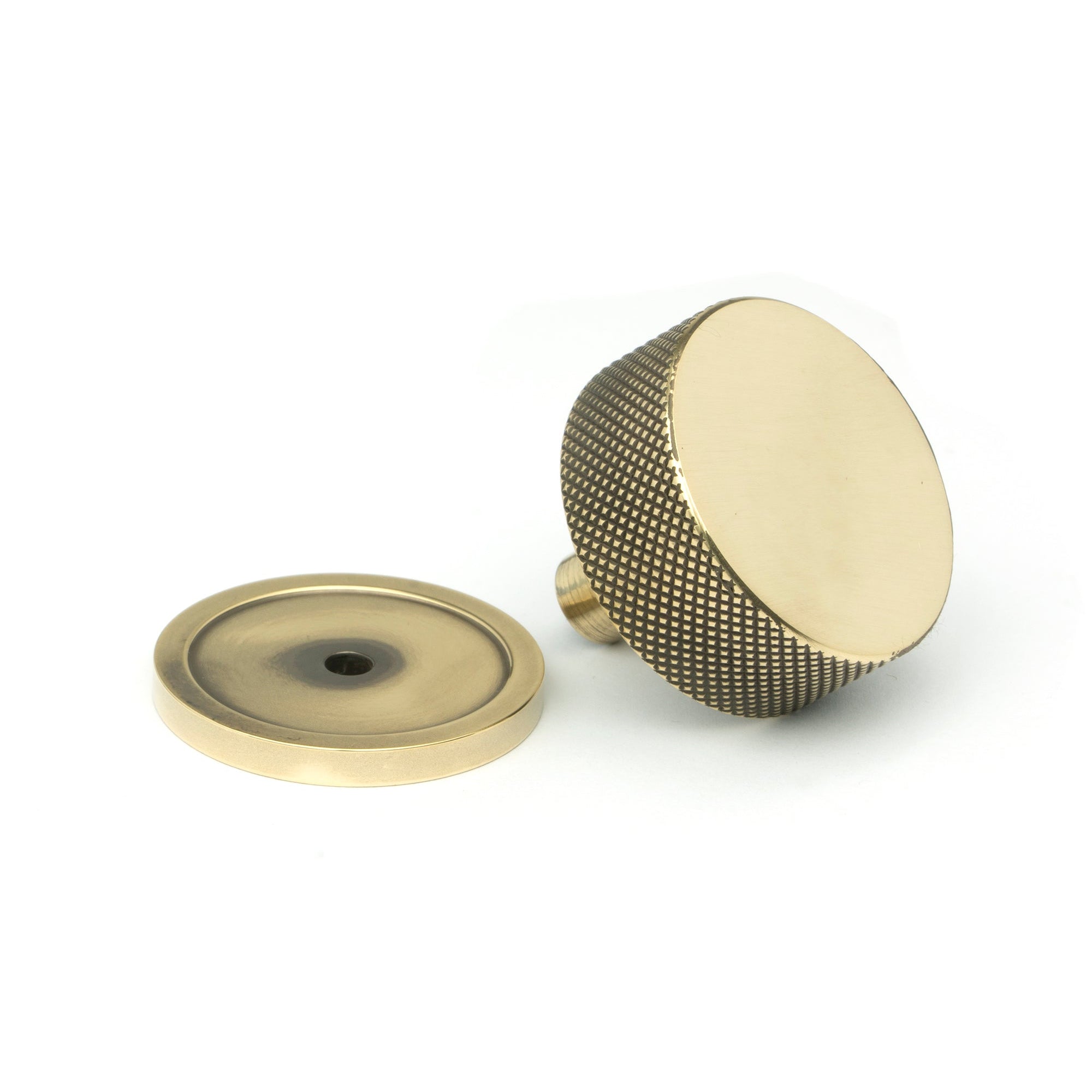 Aged Brass Brompton Cabinet Knob - 38mm (Plain) | From The Anvil-Cabinet Knobs-Yester Home